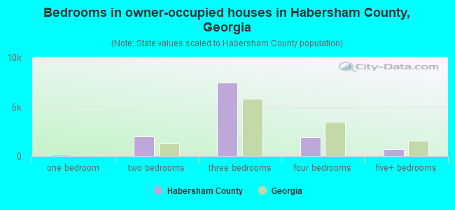 Bedrooms in owner-occupied houses in Habersham County, Georgia