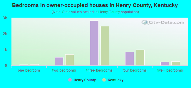 Bedrooms in owner-occupied houses in Henry County, Kentucky
