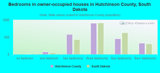 Bedrooms in owner-occupied houses in Hutchinson County, South Dakota