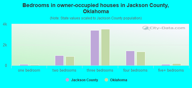 Bedrooms in owner-occupied houses in Jackson County, Oklahoma