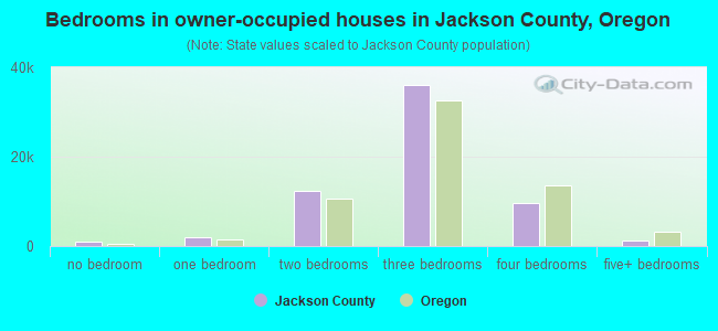 Bedrooms in owner-occupied houses in Jackson County, Oregon