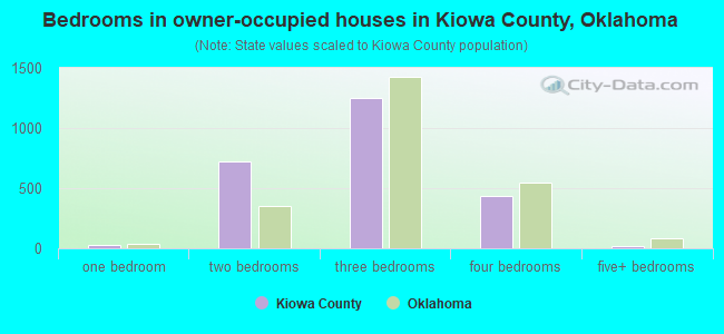 Bedrooms in owner-occupied houses in Kiowa County, Oklahoma
