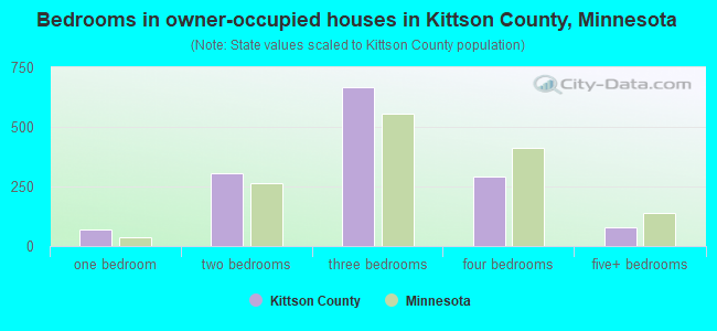 Bedrooms in owner-occupied houses in Kittson County, Minnesota