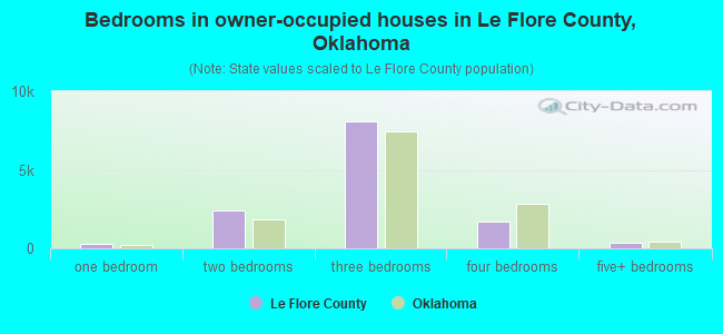 Bedrooms in owner-occupied houses in Le Flore County, Oklahoma