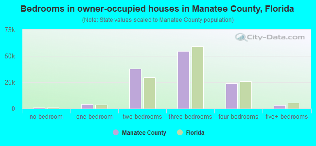 Bedrooms in owner-occupied houses in Manatee County, Florida