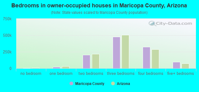 Bedrooms in owner-occupied houses in Maricopa County, Arizona