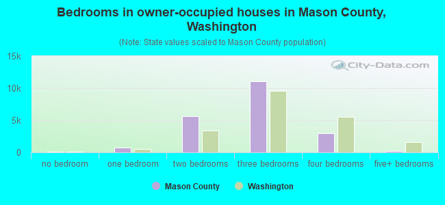 Bedrooms in owner-occupied houses in Mason County, Washington