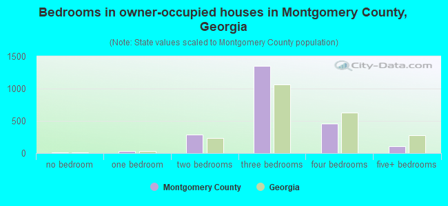 Bedrooms in owner-occupied houses in Montgomery County, Georgia