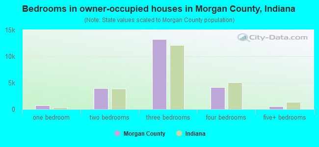 Bedrooms in owner-occupied houses in Morgan County, Indiana