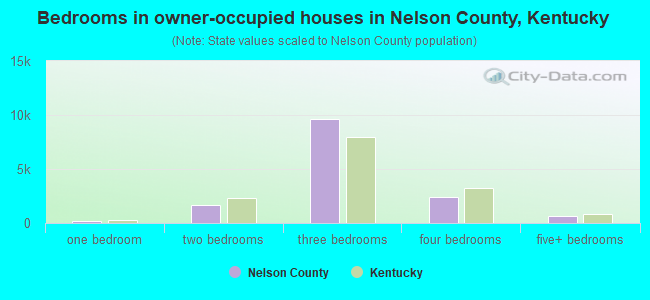 Bedrooms in owner-occupied houses in Nelson County, Kentucky