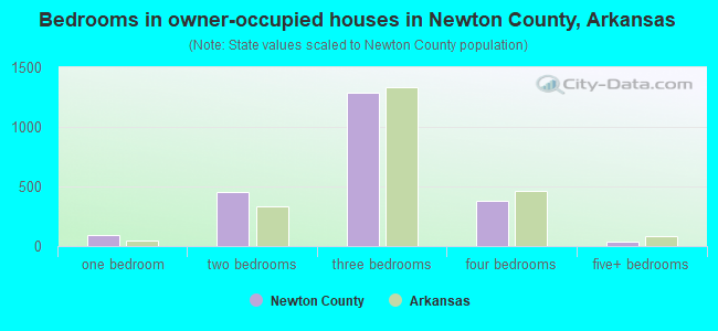 Bedrooms in owner-occupied houses in Newton County, Arkansas