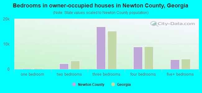 Bedrooms in owner-occupied houses in Newton County, Georgia