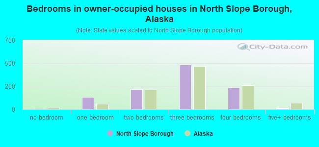 Bedrooms in owner-occupied houses in North Slope Borough, Alaska