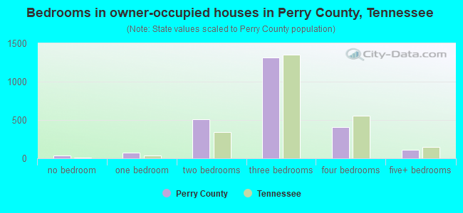 Bedrooms in owner-occupied houses in Perry County, Tennessee