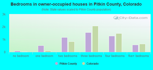 Bedrooms in owner-occupied houses in Pitkin County, Colorado