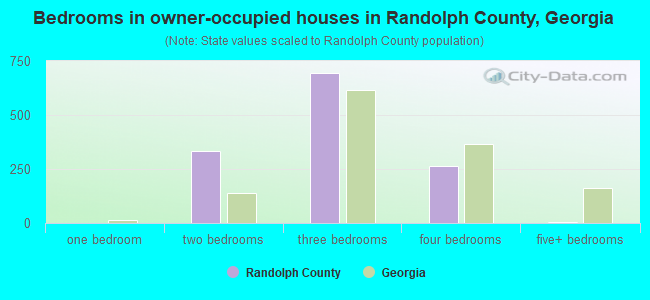 Bedrooms in owner-occupied houses in Randolph County, Georgia