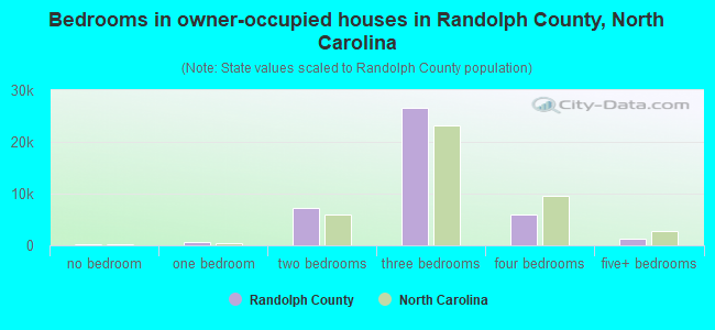 Bedrooms in owner-occupied houses in Randolph County, North Carolina