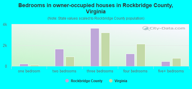 Bedrooms in owner-occupied houses in Rockbridge County, Virginia