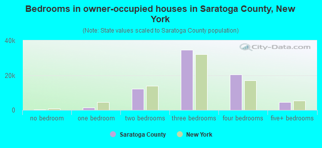 Bedrooms in owner-occupied houses in Saratoga County, New York