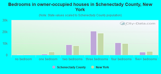 Bedrooms in owner-occupied houses in Schenectady County, New York