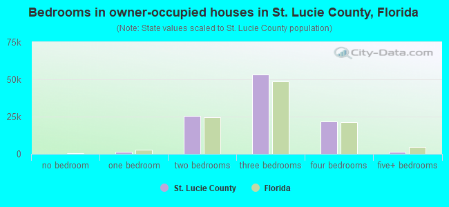 Bedrooms in owner-occupied houses in St. Lucie County, Florida