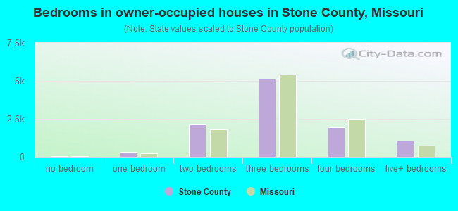 Bedrooms in owner-occupied houses in Stone County, Missouri