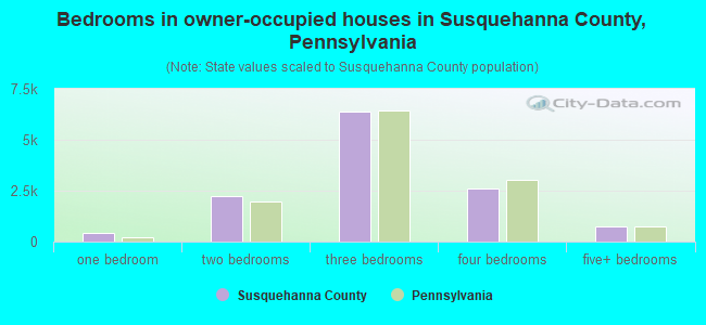 Bedrooms in owner-occupied houses in Susquehanna County, Pennsylvania
