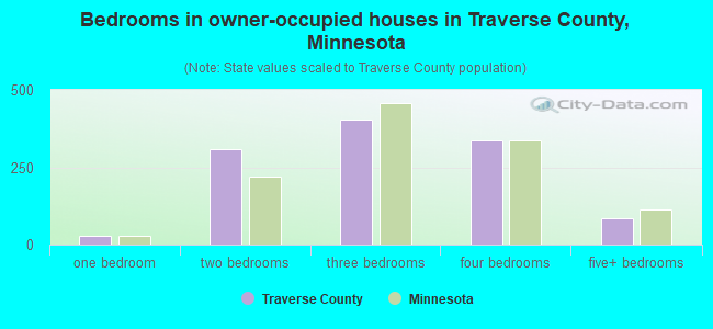 Bedrooms in owner-occupied houses in Traverse County, Minnesota