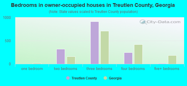 Bedrooms in owner-occupied houses in Treutlen County, Georgia