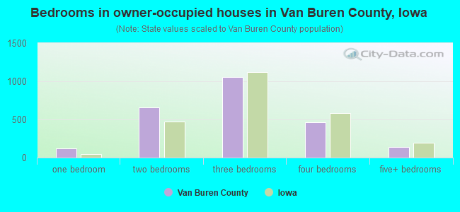Bedrooms in owner-occupied houses in Van Buren County, Iowa