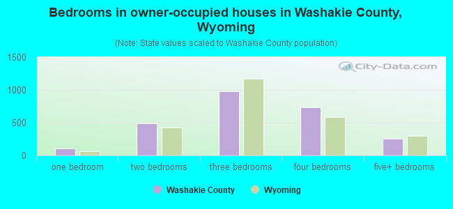 Bedrooms in owner-occupied houses in Washakie County, Wyoming