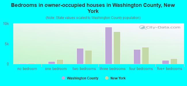 Bedrooms in owner-occupied houses in Washington County, New York