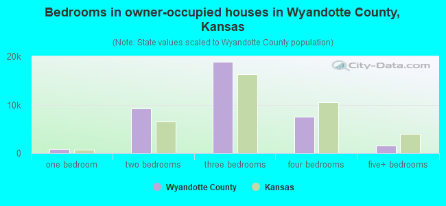 Bedrooms in owner-occupied houses in Wyandotte County, Kansas