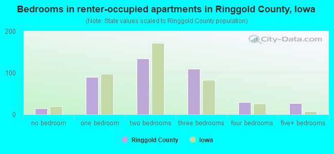 Bedrooms in renter-occupied apartments in Ringgold County, Iowa