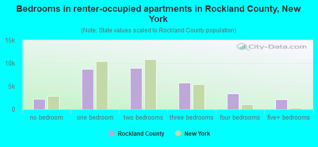 Bedrooms in renter-occupied apartments in Rockland County, New York