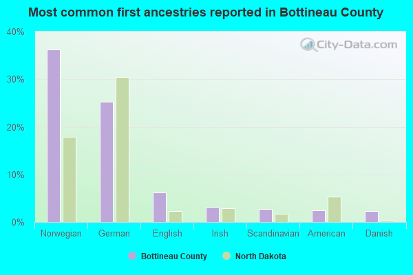 Most common first ancestries reported in Bottineau County