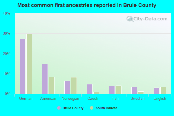 Most common first ancestries reported in Brule County