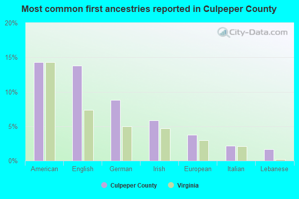 Most common first ancestries reported in Culpeper County