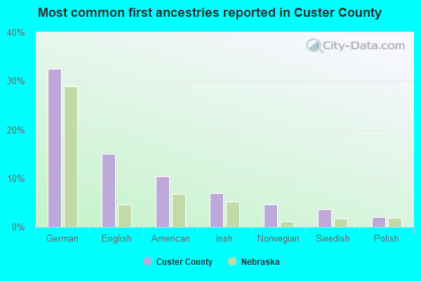 Most common first ancestries reported in Custer County