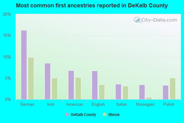Most common first ancestries reported in DeKalb County
