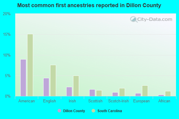 Most common first ancestries reported in Dillon County