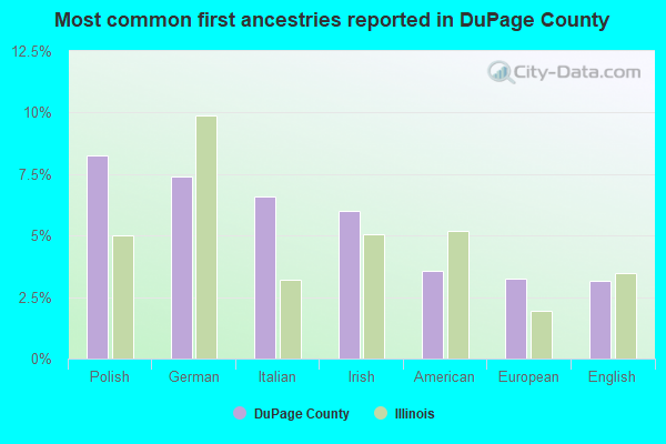 Most common first ancestries reported in DuPage County