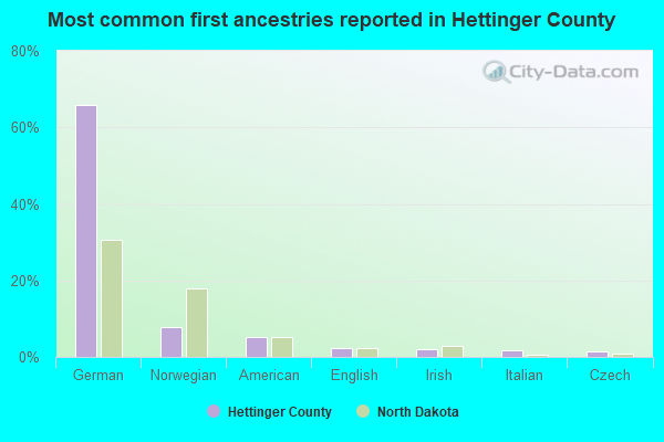 Most common first ancestries reported in Hettinger County