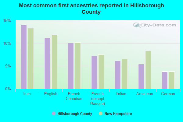 Most common first ancestries reported in Hillsborough County