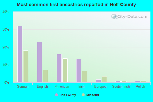 Most common first ancestries reported in Holt County