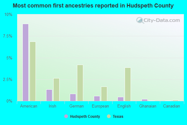 Most common first ancestries reported in Hudspeth County