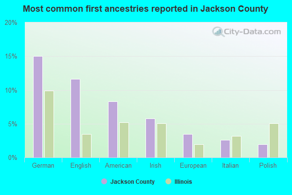 Most common first ancestries reported in Jackson County