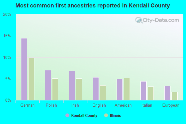 Most common first ancestries reported in Kendall County