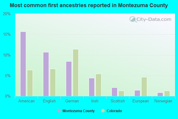 Most common first ancestries reported in Montezuma County