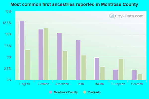 Most common first ancestries reported in Montrose County